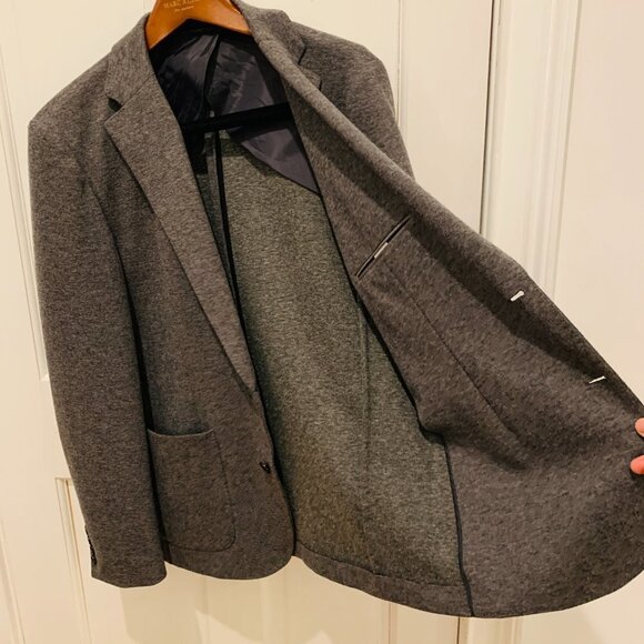 J. Crew Slim-fit knit suit jacket in wool-cotton blend Size Large Ax264 - Picture 14 of 16